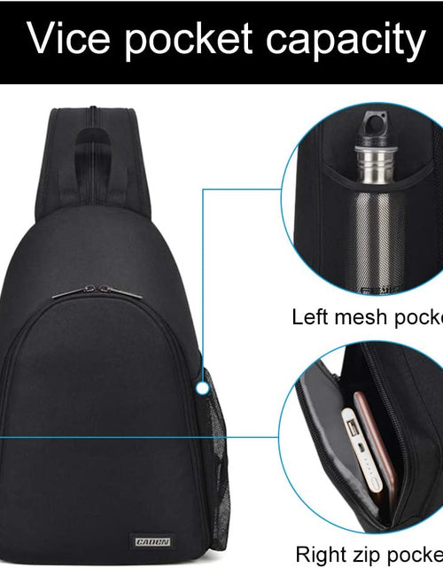Load image into Gallery viewer, Camera Bag Sling Backpack, Camera Case Backpack with Tripod Holder for DSLR/SLR Mirrorless Cameras (Canon Nikon Sony Pentax) Black
