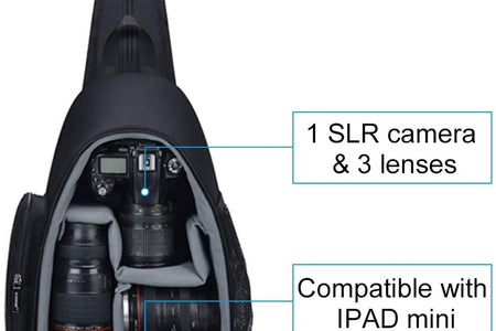 Camera Bag Sling Backpack, Camera Case Backpack with Tripod Holder for DSLR/SLR Mirrorless Cameras (Canon Nikon Sony Pentax) Black