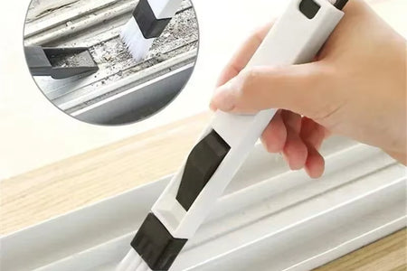 CleanSweep Polished Window Track & Keyboard Brush – Nook & Cranny Dust Shovel for Effortless Cleaning