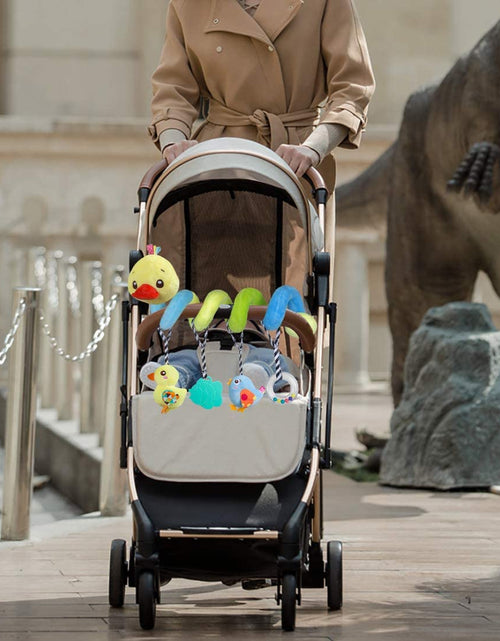 Load image into Gallery viewer, Car Seat Toys, Baby Activity Spiral Plush Toys for Stroller Bar Accessories, Crib Toys with Bell for Boy or Girl, Hangings Rattle Toy with Squeaky (Yellow-Duck)
