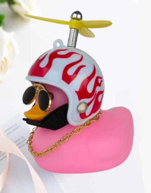 Load image into Gallery viewer, Car Duck with Helmet Broken Wind Pendant Small Yellow Duck Road Bike Motor Helmet Riding Cycling Accessories without Lights

