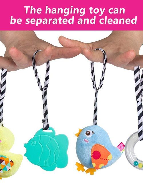 Load image into Gallery viewer, Car Seat Toys, Baby Activity Spiral Plush Toys for Stroller Bar Accessories, Crib Toys with Bell for Boy or Girl, Hangings Rattle Toy with Squeaky (Yellow-Duck)
