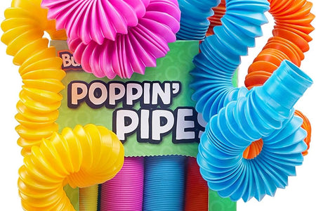 Pop Tubes Sensory Toys, Fine Motor Skills Stocking Stuffers Toddler Toys, Fidget Toys for Sensory Kids and Stocking Stuffers for Kids Learning Toys