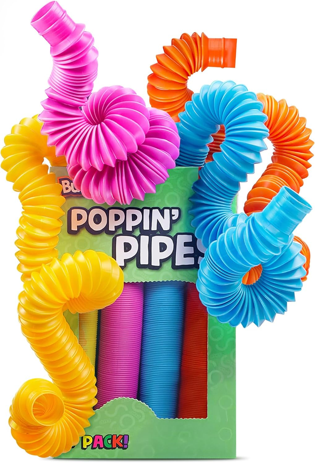 Pop Tubes Sensory Toys, Fine Motor Skills Stocking Stuffers Toddler Toys, Fidget Toys for Sensory Kids and Stocking Stuffers for Kids Learning Toys