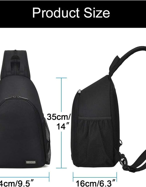 Load image into Gallery viewer, Camera Bag Sling Backpack, Camera Case Backpack with Tripod Holder for DSLR/SLR Mirrorless Cameras (Canon Nikon Sony Pentax) Black
