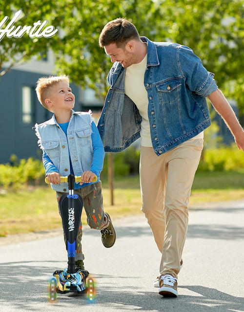 Load image into Gallery viewer, 3-Wheeled Scooter for Kids - Wheel LED Lights, Adjustable Lean-To-Steer Handlebar, and Foldable Seat - Sit or Stand Ride with Brake for Boys and Girls Ages 1-14 Years Old
