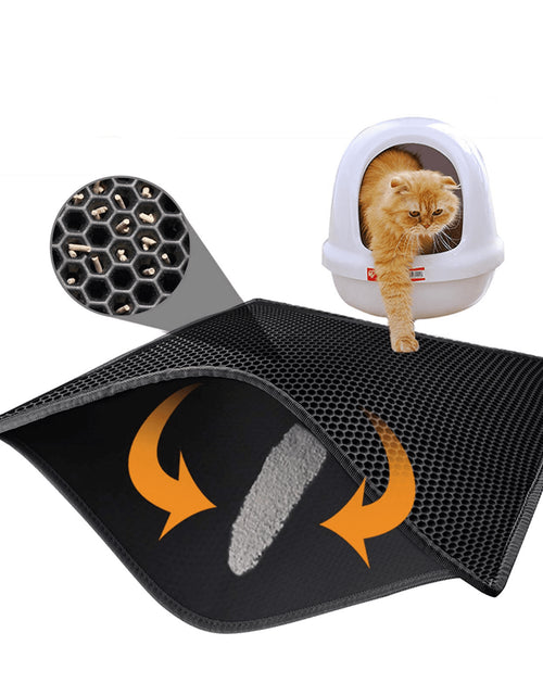 Load image into Gallery viewer, Kitty Cat Litter Mat Trapping Honeycomb Double Layer Design Waterproof Double Layer EVA Cat Litter Pad Waterproof Non-Slip Sand Basin Filter Kitten Dog Washable Mattress
