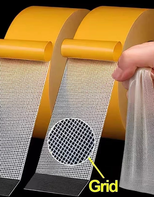 Load image into Gallery viewer, Super Thin Strong Fixation Double Sided Adhesive Tape Heavy Duty Translucent Mesh Waterproof Traceless Powerful Grid Carpet Tape
