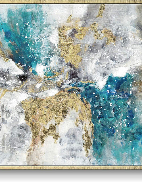 Load image into Gallery viewer, Abstract Canvas Framed Wall Art: Marble Abstract Heavy Texture Pictures Minimalist Painting with Gold Foil for Bedroom (40”W X 30''H, Multiple Sizes)
