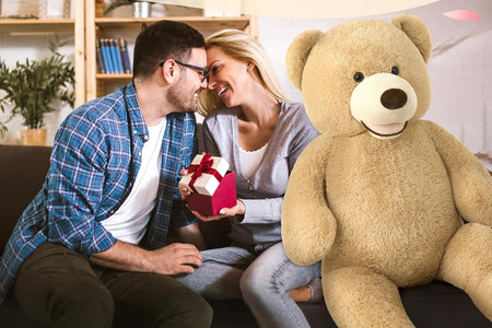 Big Plush Giant Teddy Bear Premium Soft Stuffed Animals Light Brown,51 Inches