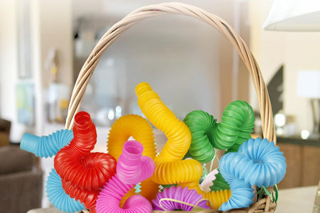 Pop Tubes Sensory Toys, Fine Motor Skills Stocking Stuffers Toddler Toys, Fidget Toys for Sensory Kids and Stocking Stuffers for Kids Learning Toys