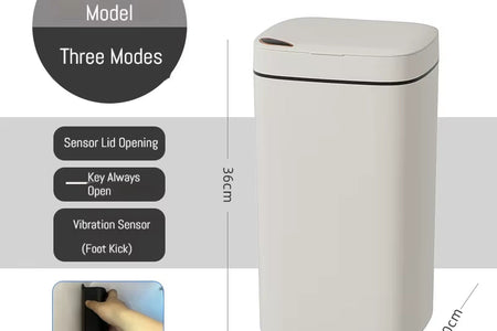 16L Smart Bathroom Trash Can White Non-Contact Narrow Smart Sensor Trash Can Smart Home Automatic Bagging Electronic Trash Can