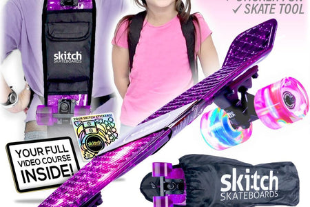 Skateboards for Kids, Teens and Adults | Premium Skateboard Gift Set for Beginners and Pros Complete with Mini Cruiser Board + Skateboard Backpack + Video Course + Speed Control + Skate Tool