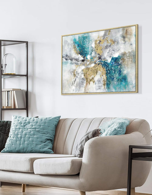 Load image into Gallery viewer, Abstract Canvas Framed Wall Art: Marble Abstract Heavy Texture Pictures Minimalist Painting with Gold Foil for Bedroom (40”W X 30''H, Multiple Sizes)
