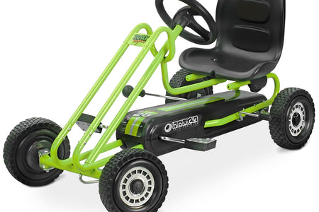 Lightning - Pedal Go Kart | Pedal Car | Ride on Toys for Boys & Girls with Ergonomic Adjustable Seat & Sharp Handling - Race Green