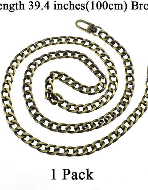 Load image into Gallery viewer, Purse Chain Strap 39.4 Inches Bronze for Shoulder Cross Body Sling Purse Handbag Clutch Replacement Comfortable Flat 0.4' Wide Enough 2.4Mm Extra Thick Metal 1 Pack
