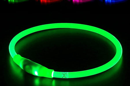 Led Dog Collar,  USB Rechargeable Flash Dog Necklace Light, Pet Safety Collar Makes Your Beloved Dogs Be Seen at Night for Small Medium Large Dogs