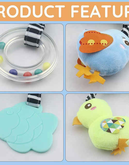Load image into Gallery viewer, Car Seat Toys, Baby Activity Spiral Plush Toys for Stroller Bar Accessories, Crib Toys with Bell for Boy or Girl, Hangings Rattle Toy with Squeaky (Yellow-Duck)
