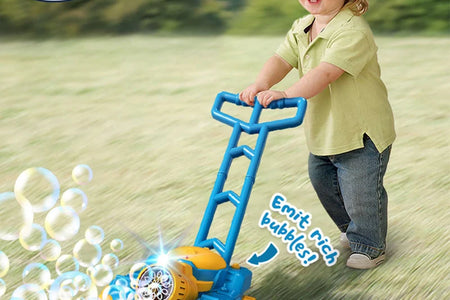 Automatic Lawn Mower Bubble Machine Weeder Soap Maker Blower Baby Activity Walker for Outdoor Kids Toys for Children Gift Boys