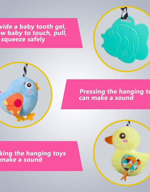 Load image into Gallery viewer, Car Seat Toys, Baby Activity Spiral Plush Toys for Stroller Bar Accessories, Crib Toys with Bell for Boy or Girl, Hangings Rattle Toy with Squeaky (Yellow-Duck)
