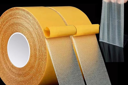 Super Thin Strong Fixation Double Sided Adhesive Tape Heavy Duty Translucent Mesh Waterproof Traceless Powerful Grid Carpet Tape