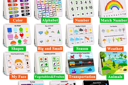 Busy Book for Kids, Montessori Preschool Learning Activities,30 Themes Book with 8 Marker, Workbook Activity Binder/Toys for Toddlers 1-3, Autism Learning Materials and Tracing Coloring Book