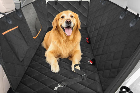 Dog Car Seat Cover for Back Seat,600D Heavy Duty Dog Hammock for Car with Side Flap,100% Waterproof Pet Backseat Cover, Anti-Scratch Nonslip Pet Seat Protector for Cars Trucks and SUV