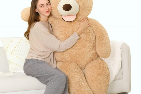 Big Plush Giant Teddy Bear Premium Soft Stuffed Animals Light Brown,51 Inches