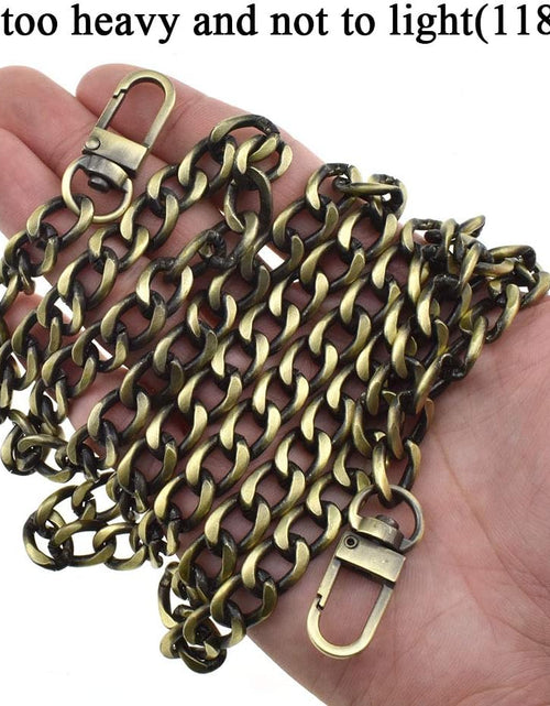 Load image into Gallery viewer, Purse Chain Strap 39.4 Inches Bronze for Shoulder Cross Body Sling Purse Handbag Clutch Replacement Comfortable Flat 0.4' Wide Enough 2.4Mm Extra Thick Metal 1 Pack
