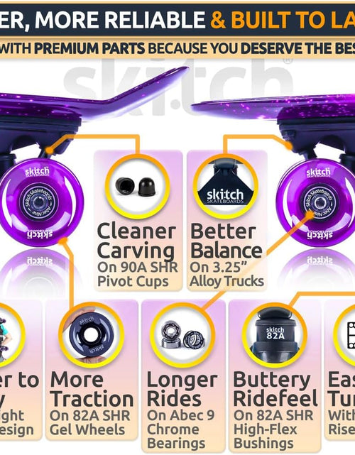 Load image into Gallery viewer, Skateboards for Kids, Teens and Adults | Premium Skateboard Gift Set for Beginners and Pros Complete with Mini Cruiser Board + Skateboard Backpack + Video Course + Speed Control + Skate Tool
