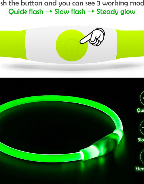 Load image into Gallery viewer, Led Dog Collar,  USB Rechargeable Flash Dog Necklace Light, Pet Safety Collar Makes Your Beloved Dogs Be Seen at Night for Small Medium Large Dogs
