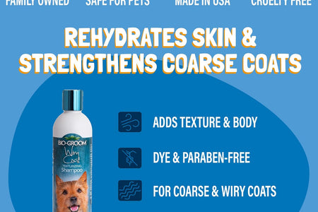 Wiry Coat Dog Shampoo – Tearless, Dog Bathing Supplies, Puppy Wash, Cat & Dog Grooming Supplies, Cruelty-Free, Made in USA, Texturizing Shampoo, Dog Products – 12 Fl Oz 1-Pack